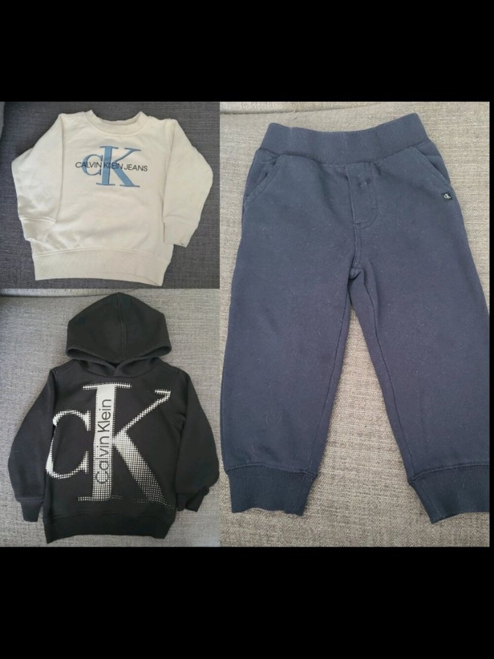 Lot Of 3 Calvin Klein Clothing For Toddlers 24 Months-3T, 2 Tops & 1 Sweatpants